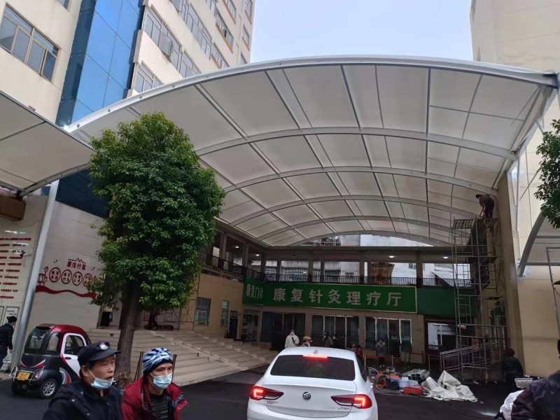 椒江区推拉雨棚定制厂家，仓库通道、卸货区移动伸缩棚搭建-2